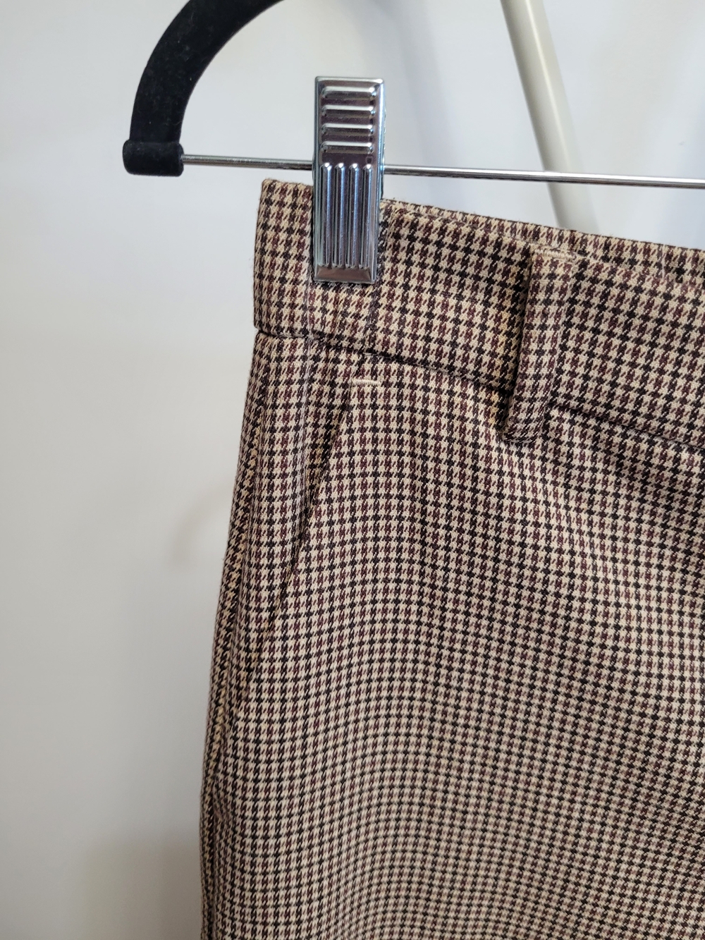 🍂 RW&CO. Brown/Beige Houndstooth Cuffed Dress Ankle Pants - Size S